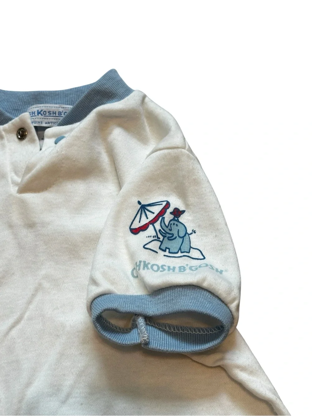 Vintage 70s OshKosh B’Gosh Overalls Shorts Set Blue Striped Matching T-Shirt